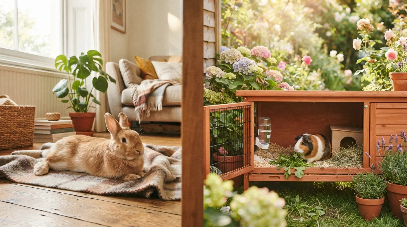 Indoor vs. Outdoor Housing for Rabbits and Guinea Pigs